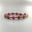 Zoisite Ruby Beads Bracelet: 83.50cts Natural Untreated Zoisite Ruby Round Plain Brass Bracelet 7mm 6"