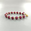 Zoisite Ruby & White Pearl Beads Bracelet: 74.60cts Natural Untreated Zoisite Ruby Round Plain Brass Bracelet 3mm - 7.5mm 6"