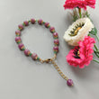 Zoisite Ruby & Emerald Beads Bracelet: 77.30cts Natural Untreated Zoisite Ruby Round Plain Brass Bracelet 4mm - 7mm 6.30"