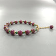 Zoisite Ruby & Emerald Beads Bracelet: 77.30cts Natural Untreated Zoisite Ruby Round Plain Brass Bracelet 4mm - 7mm 6.30"