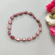 Red Ruby Beads Bracelet: 53.70cts Natural Chrysoberyl Cat's Eye Oval Round Plain Stretchable Bracelet 3.5mm - 8.5*7mm 7"