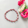 Red Ruby Beads Bracelet: 49.70cts Natural Untreated Ruby Cocktail Bracelet Plain Stretchable Brass Bracelet 9*7mm 6.50"