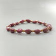 Red Ruby Beads Bracelet: 49.70cts Natural Untreated Ruby Cocktail Bracelet Plain Stretchable Brass Bracelet 9*7mm 6.50"