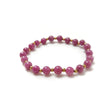 Red Ruby Beads Bracelet: 57.50cts Natural Untreated Ruby Cocktail Bracelet Plain Round Stretchable Brass Bracelet 6.5mm 7"