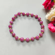 Red Ruby Beads Bracelet: 57.50cts Natural Untreated Ruby Cocktail Bracelet Plain Round Stretchable Brass Bracelet 6.5mm 7"