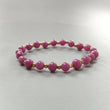 Red Ruby Beads Bracelet: 57.50cts Natural Untreated Ruby Cocktail Bracelet Plain Round Stretchable Brass Bracelet 6.5mm 7"