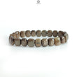 Golden Brown Chocolate Sapphire Beads Bracelet: 106.95cts Natural Untreated Sapphire Cushion Shape Plain Stretchable Bracelet 10*8mm 7"