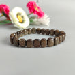 Golden Brown Chocolate Sapphire Beads Bracelet: 106.95cts Natural Untreated Sapphire Cushion Shape Plain Stretchable Bracelet 10*8mm 7"