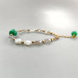 Silver Gray Moonstone Beads Bracelet: 51.15cts Natural Green Chrysoprase Fancy Both Side Faceted Checker Cut Brass Bracelet 9mm - 12mm 6"+2"