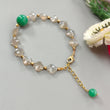 Gray Moonstone Beads Bracelet: 59.65cts Natural Green Chrysoprase Fancy Both Side Faceted Checker Cut Brass Bracelet 9mm - 13mm 6.70"