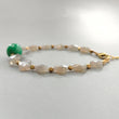 Gray Moonstone Beads Bracelet: 59.65cts Natural Green Chrysoprase Fancy Both Side Faceted Checker Cut Brass Bracelet 9mm - 13mm 6.70"