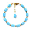 Blue Synthetic Turquoise Beads Bracelet: 63.20cts