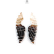 Multi Color Botswana Agate Gemstone Carving: Natural Untreated Bi-Color Agate Hand Carved Angel Wings Pair for Jewelry May Birthstone