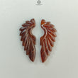 Multi Color Botswana Agate Gemstone Carving: Natural Untreated Bi-Color Agate Hand Carved Angel Wings Pair for Jewelry May Birthstone