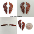 Multi Color Botswana Agate Gemstone Carving: Natural Untreated Bi-Color Agate Hand Carved Angel Wings Pair for Jewelry May Birthstone