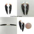 Multi Color Botswana Agate Gemstone Carving: Natural Untreated Bi-Color Agate Hand Carved Angel Wings Pair for Jewelry May Birthstone