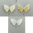 Multi Color Botswana Agate Gemstone Carving: Natural Untreated Bi-Color Agate Hand Carved Butterfly Pair for Jewelry May Birthstone