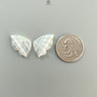 Multi Color Botswana Agate Gemstone Carving: Natural Untreated Bi-Color Agate Hand Carved Butterfly Pair for Jewelry May Birthstone