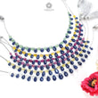 Sapphire Ruby Opal Moonstone Quartz Plain Beads: Natural Untreated Blue Sapphire Teardrop Cushion Plain 6"-7" Beads For Bracelet