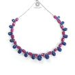 Sapphire Ruby Opal Moonstone Quartz Plain Beads: Natural Untreated Blue Sapphire Teardrop Cushion Plain 6"-7" Beads For Bracelet