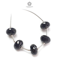 Black Sapphire Rondelle Loose Beads