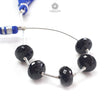 Black Sapphire Rondelle Loose Beads: 27.10cts Natural Untreated Sapphire Checker Cut Faceted 925 Sterling Silver Beads 10mm