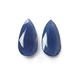 Blue Sapphire Gemstone Rose Cut : 21.60cts Natural Untreated  Sapphire Both Side Faceted Pear Shape 11*22mm Pair For Jewelry