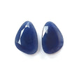 Blue Sapphire Gemstone Rose Cut : 33.40ctsNatural Untreated  Sapphire Both Side Faceted Uneven Shape Pair 23*16mm For Jewelry