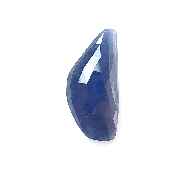 Blue Sapphire Gemstone Rose Cut Slice: 13.40cts Natural Untreated Sapphire Faceted Fancy Shape 15*11mm 1pc For Jewelry