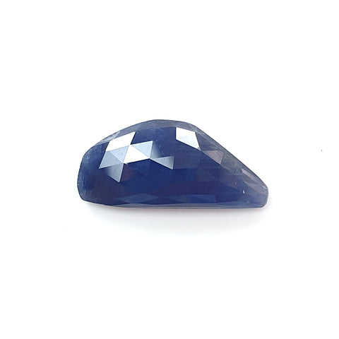 Blue Sapphire Gemstone Rose Cut Slice: 13.40cts Natural Untreated Sapphire Faceted Fancy Shape 15*11mm 1pc For Jewelry