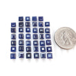 Blue Sapphire Gemstone Faceted Cut: 38.10cts Natural Untreated Sapphire Faceted Square Shape 5mm 40pcs Lot for Jewelry September Birthstone