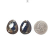 Blue, Golden Sheen Sapphire Gemstone Faceted Cut: Natural Untreated Unheated Sapphire Egg Shape Pair for Jewelry September Birthstone