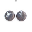 Blue, Silver Sapphire Gemstone Trapiche Faceted Cut: 94.00cts Natural Untreated Sapphire Round Shape 26mm Pair September Birthstone