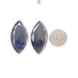 Blue, Silver Sapphire Gemstone Faceted Cut: 95.00cts Natural Untreated Sapphire Marquise Shape 46*24mm Pair September Birthstone