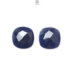 Blue Sapphire Gemstone Checker Cut: Natural Untreated Unheated Sapphire Cushion Shape Pair for Jewelry September Birthstone