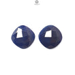 Blue Sapphire Gemstone Checker Cut: Natural Untreated Unheated Sapphire Cushion Shape Pair for Jewelry September Birthstone