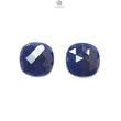 Blue Sapphire Gemstone Checker Cut: Natural Untreated Unheated Sapphire Cushion Shape Pair for Jewelry September Birthstone