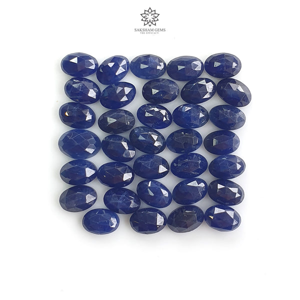 Blue Sapphire Checker Cut : 22.90cts Natural Untreated Sapphire Oval Shape 6*4mm 34pcs Lot