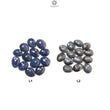Blue, Silver Gray Sapphire Gemstone Rose Cut Slices: Natural Untreated Sapphire Fancy Shape Faceted Lots for Jewelry September Birthstone