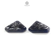 Dark Blue Sapphire Gemstone Carving: 44.60cts Natural Untreated Unheated Sapphire Hand Carved Fancy Shape 26*18mm Pair