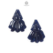 Dark Blue Sapphire Gemstone Carving: 49.40cts Natural Untreated Unheated Sapphire Hand Carved Fancy Shape 25*18mm Pair