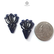 Dark Blue Sapphire Gemstone Carving: 49.40cts Natural Untreated Unheated Sapphire Hand Carved Fancy Shape 25*18mm Pair