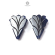 Dark Blue Sapphire Gemstone Carving: 49.40cts Natural Untreated Unheated Sapphire Hand Carved Fancy Shape 25*18mm Pair