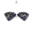 Dark Blue Sapphire Gemstone Carving: 49.40cts Natural Untreated Unheated Sapphire Hand Carved Fancy Shape 25*18mm Pair