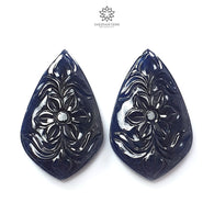 Dark Blue Sapphire Gemstone Carving 61.60cts