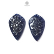 Dark Blue Sapphire Gemstone Carving: 61.60cts Natural Untreated Unheated Sapphire Hand Carved Fancy Shape 31*19mm Pair