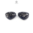 Dark Blue Sapphire Gemstone Carving: 61.60cts Natural Untreated Unheated Sapphire Hand Carved Fancy Shape 31*19mm Pair