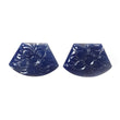 Blue Sapphire Gemstone Carving: 38.00cts Natural Untreated Unheated Sapphire September Birthstone Hand Carved Fancy Shape 24*16mm Pair