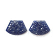 Blue Sapphire Gemstone Carving: 38.00cts Natural Untreated Unheated Sapphire September Birthstone Hand Carved Fancy Shape 24*16mm Pair