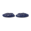 Blue Sapphire Gemstone Carving: 38.00cts Natural Untreated Unheated Sapphire September Birthstone Hand Carved Fancy Shape 24*16mm Pair